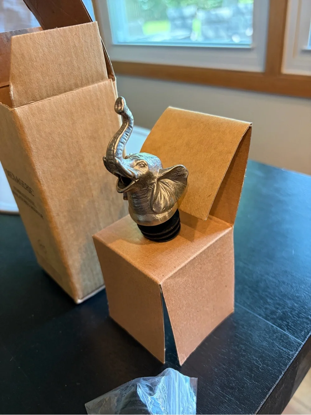 Menagerie Stainless Steel Elephant Wine Pourer Aerator - Brass Tone